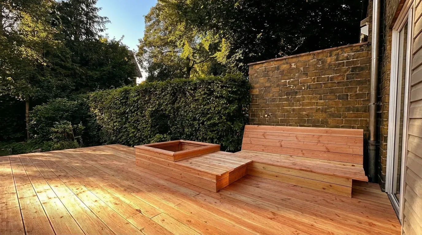 Holzdeck im Garten